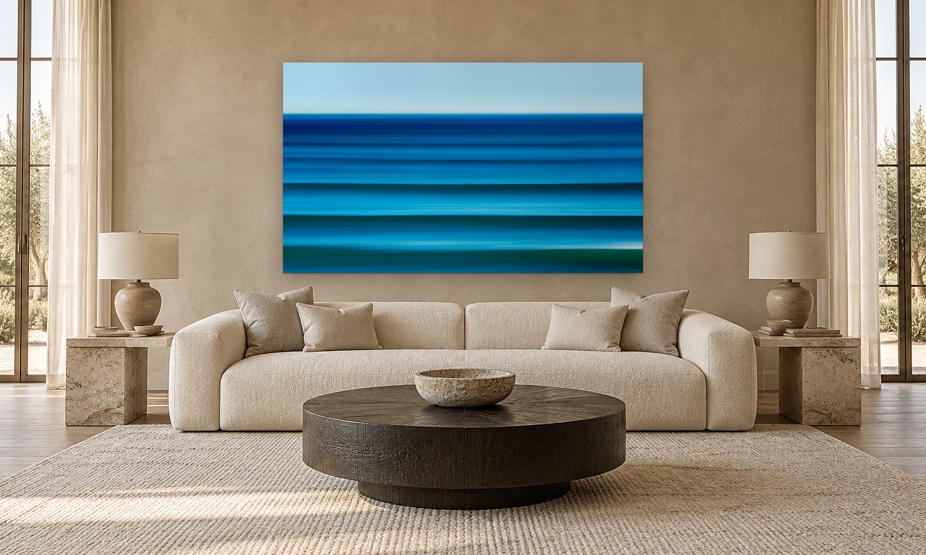 Solana Swells by Aaron Chang, shown in a modern living room