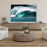 Solitude by Aaron Chang, shown in a coastal family room