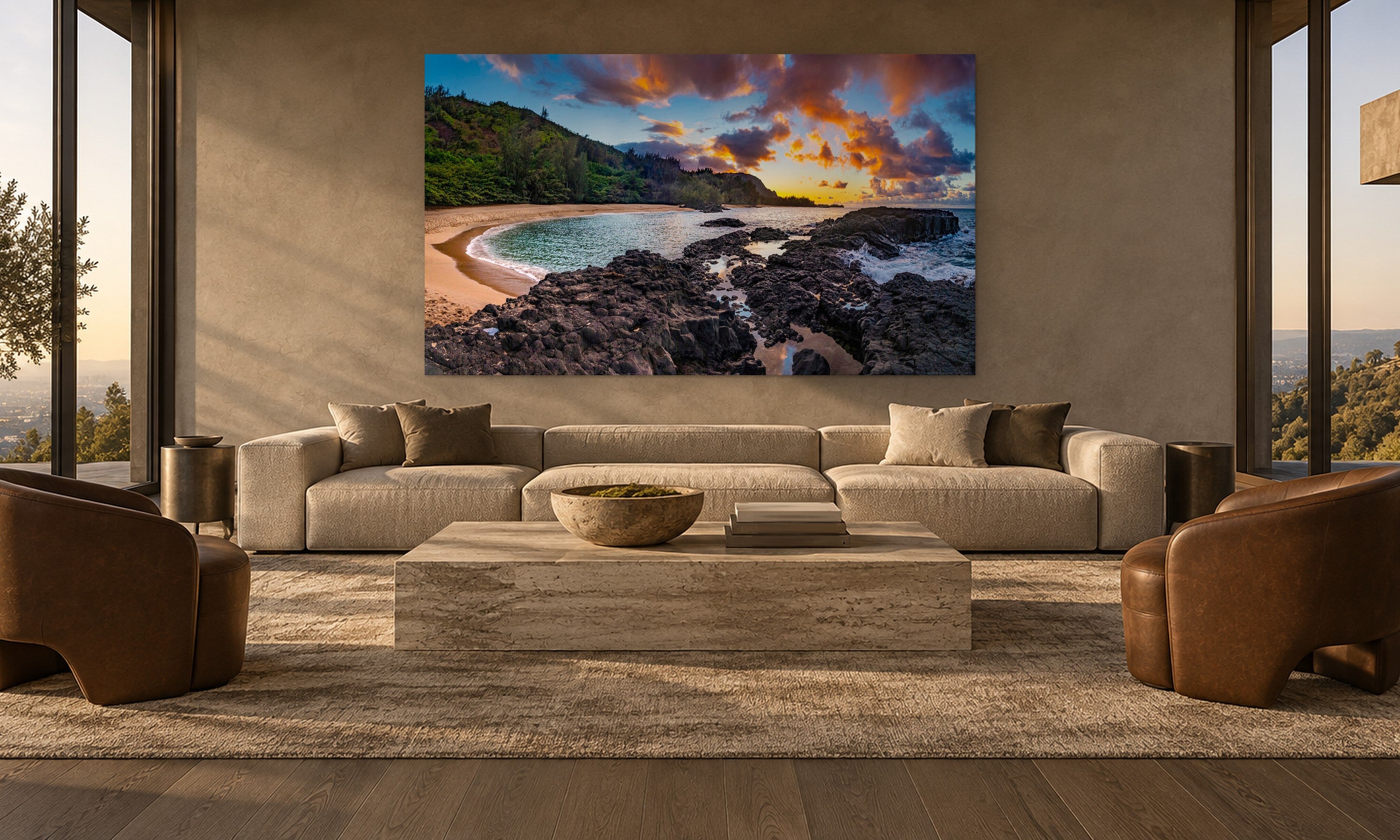 Splendor by Aaron Chang, shown in a plaster-walled living room