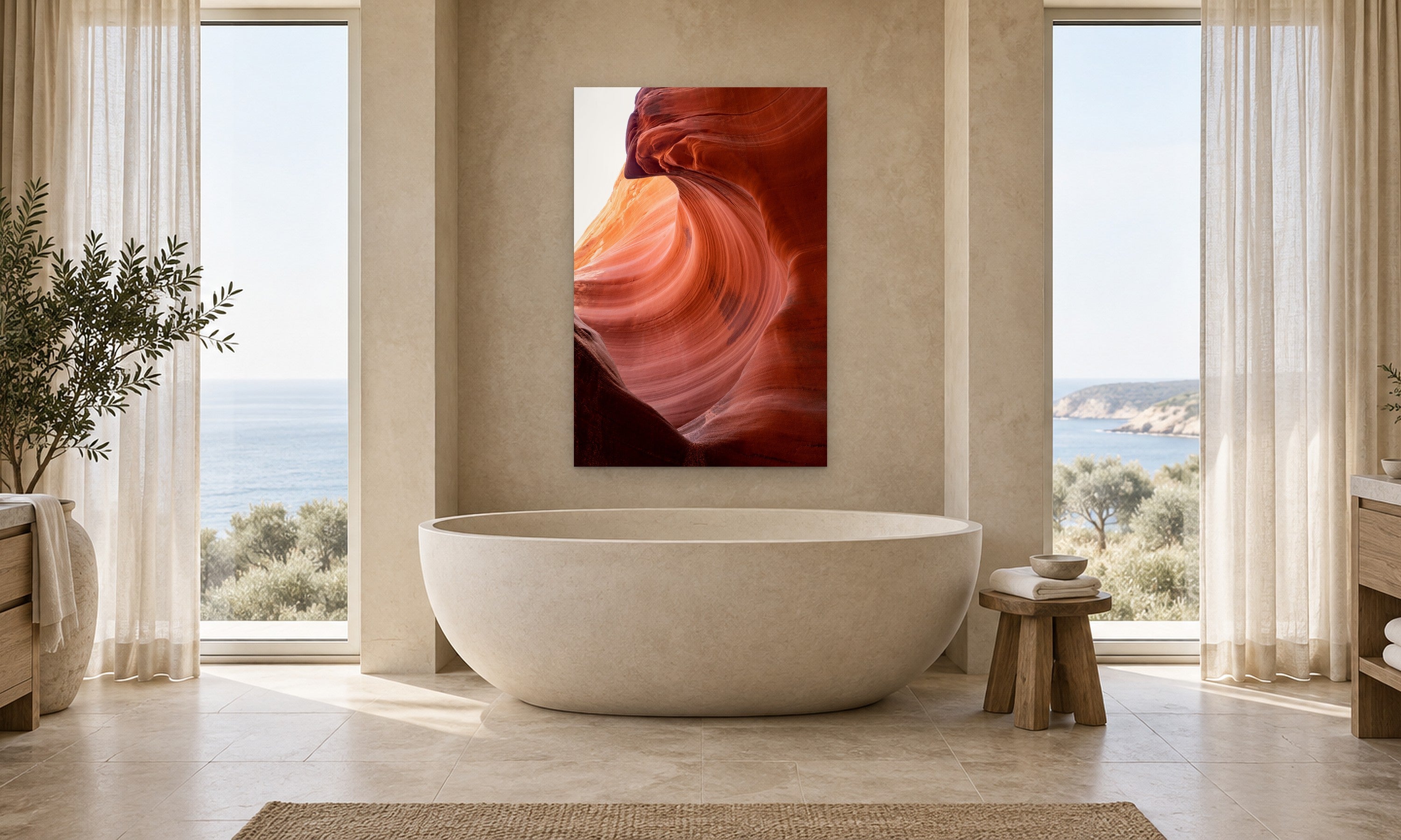 Stone Wave by Aaron Chang, shown in a spa bathroom