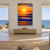 Sun Dance Vertical by Aaron Chang, shown in a living room with ocean doorways