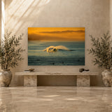Surfing in Heaven by Aaron Chang, shown in a grand entry hall