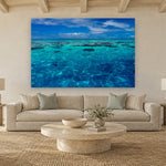 Tahiti Reef by Aaron Chang, shown in a coastal living room