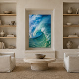 Thunder & Rain by Aaron Chang, shown in a living room with a plaster niche