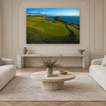 Torrey Pines 4th Hole by Aaron Chang, shown in a Parisian sitting room