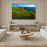 Torrey Pines 4th Hole by Aaron Chang, shown in a Parisian sitting room