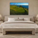 Torrey Pines 4th Hole by Aaron Chang, shown in a serene bedroom