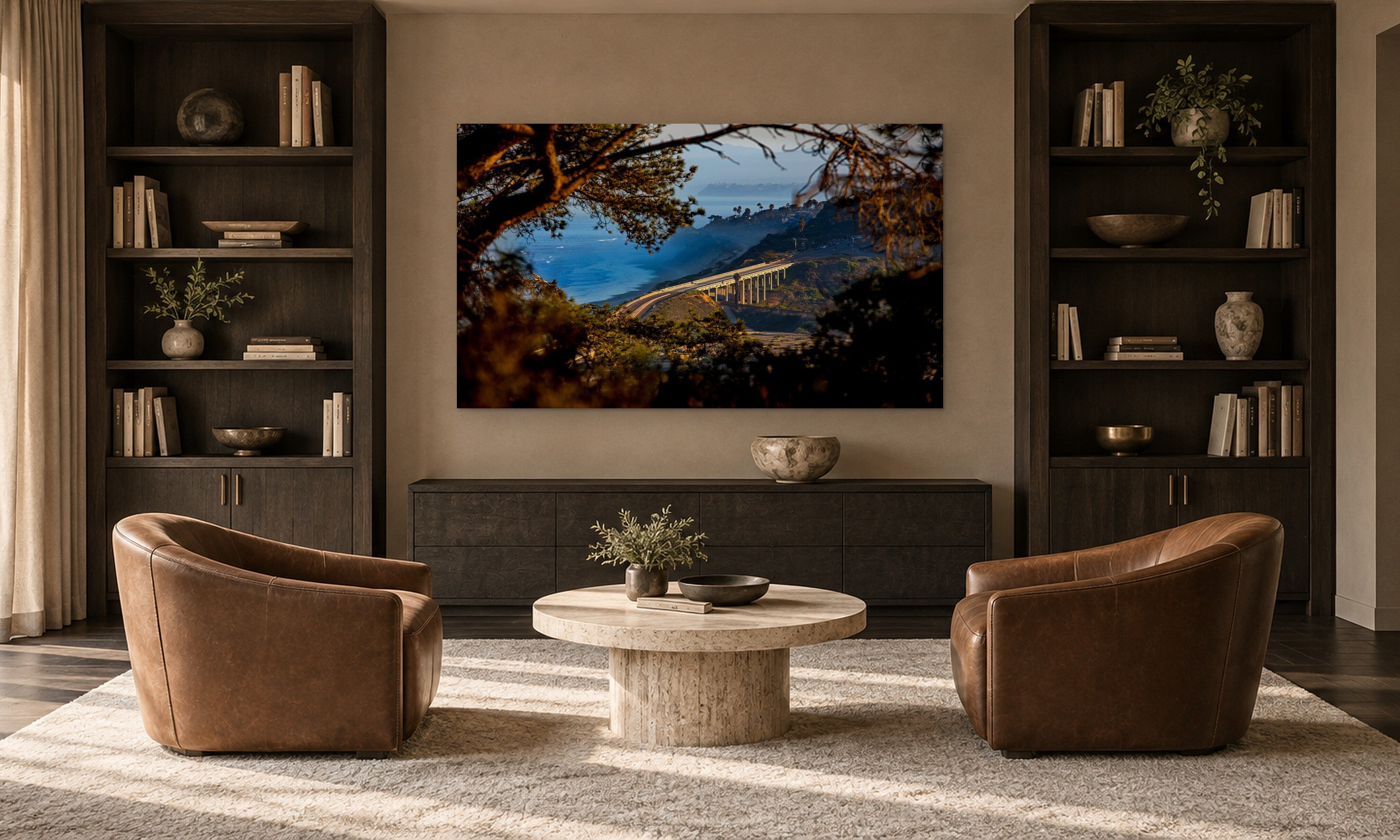 Bridge at Torrey Pines by Aaron Chang, shown in a library