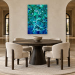 Tonga Vertical by Aaron Chang, shown in an arched dining room
