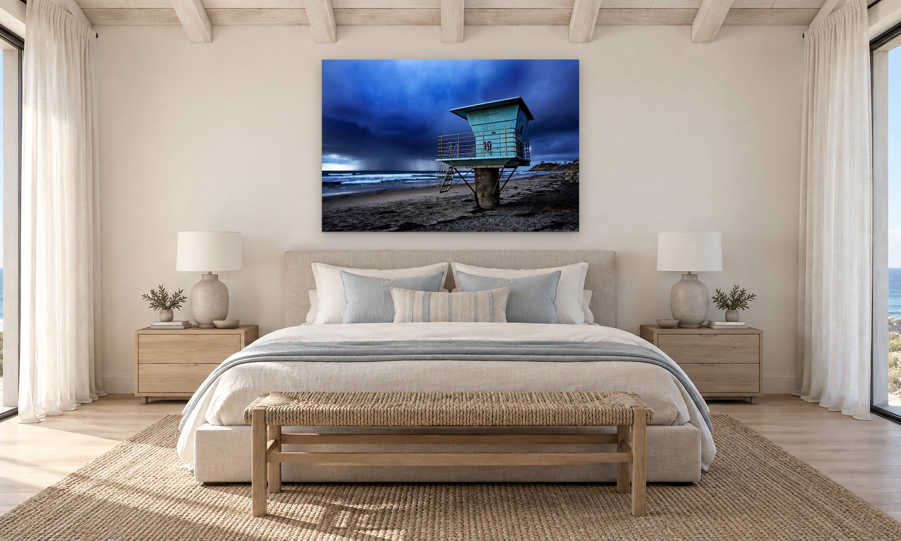 Tower 19 by Aaron Chang, shown in a coastal bedroom