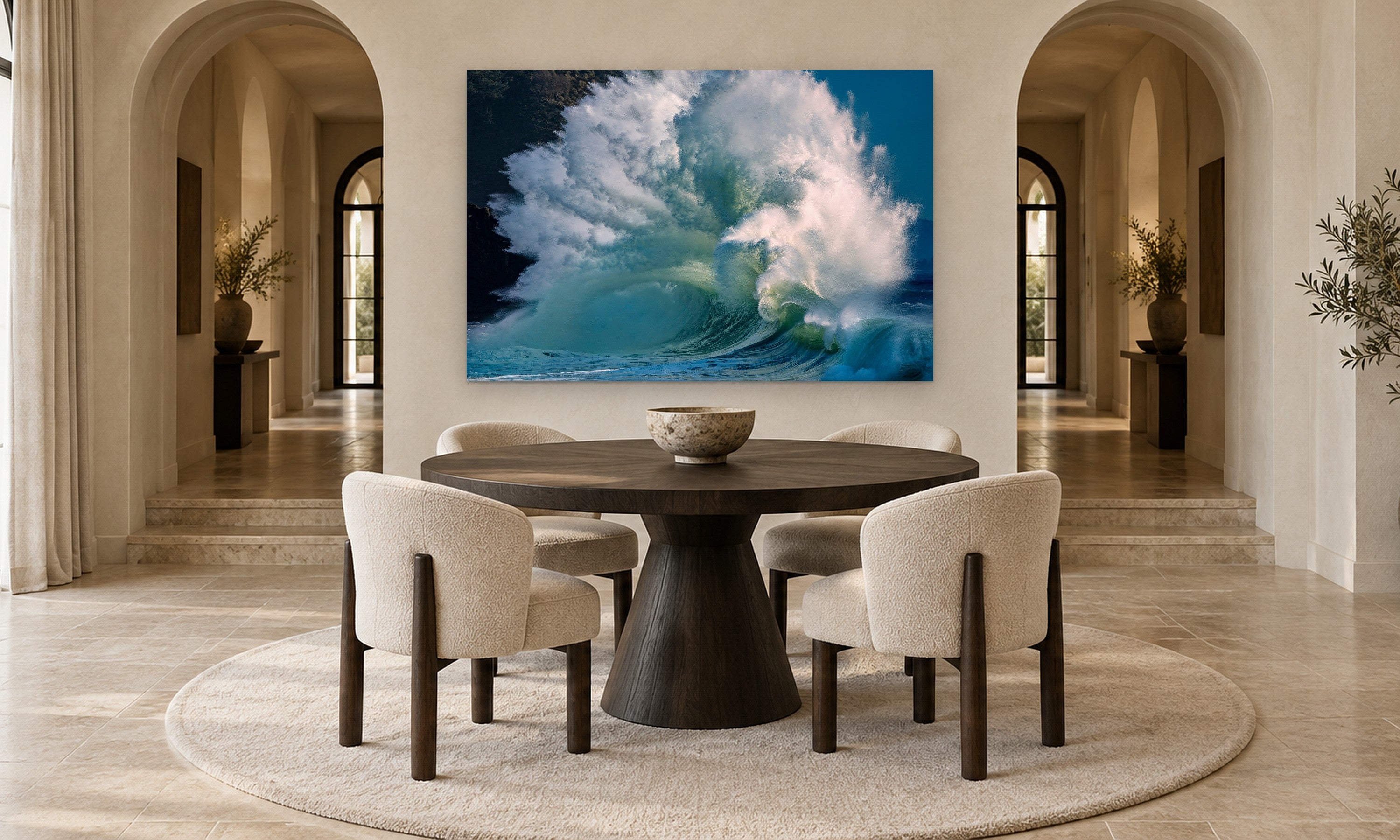 Triumph by Aaron Chang, shown in an arched dining room