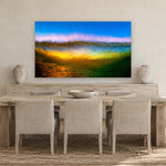 Wave Abstract by Aaron Chang, shown in a coastal dining room