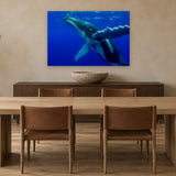 Whale Encounter by Aaron Chang, shown in a modern dining room