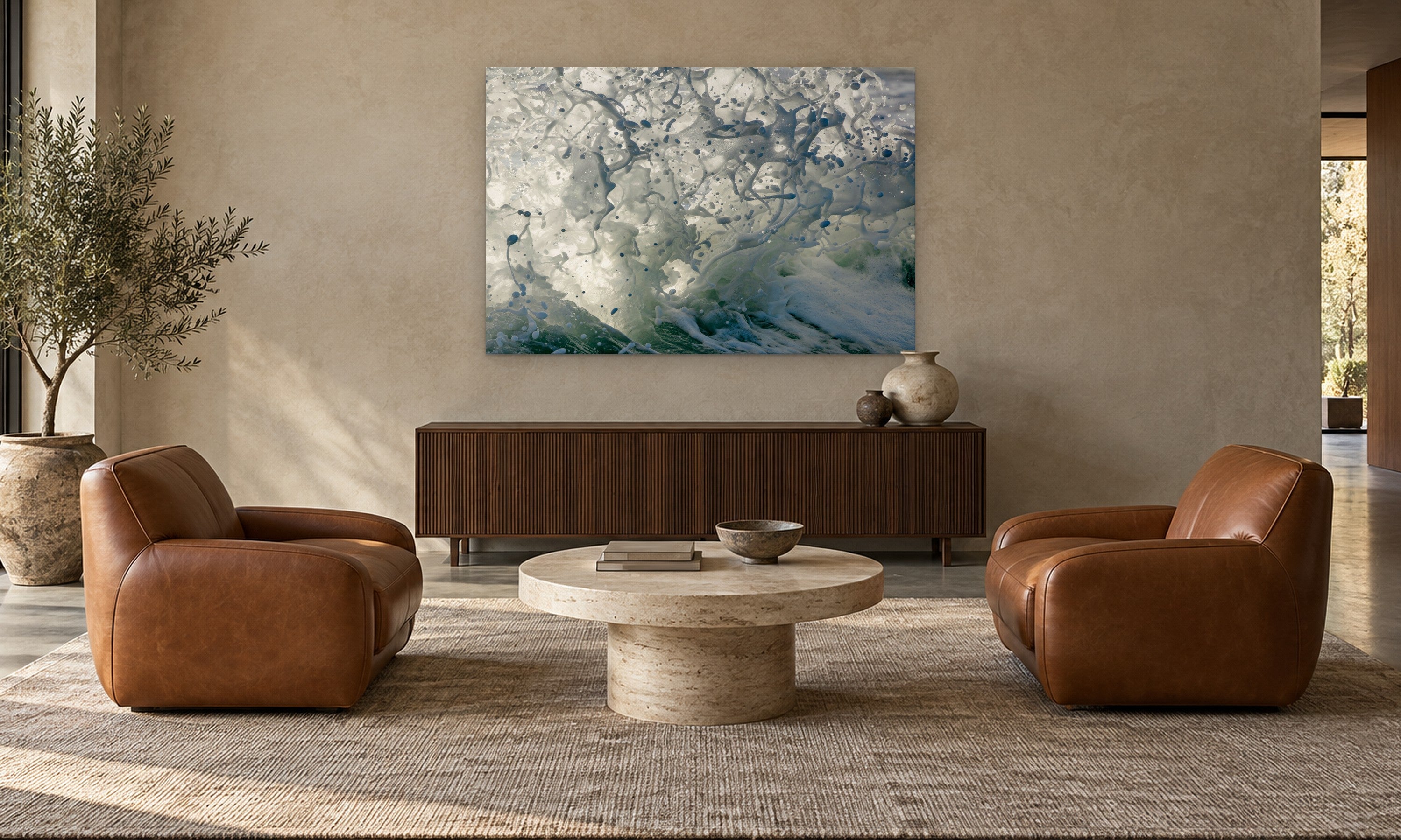 Water Matrix by Aaron Chang, shown in a collector’s lounge