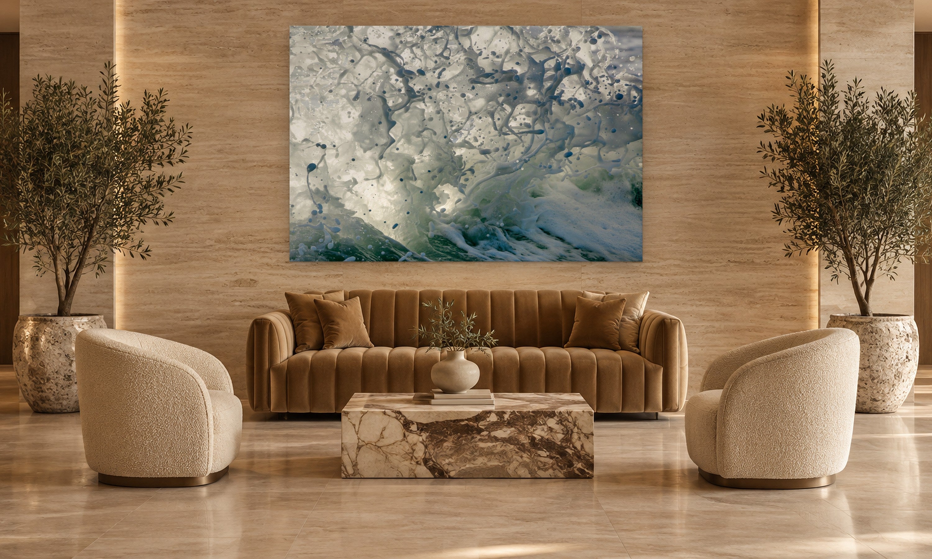 Water Matrix by Aaron Chang, shown in a hotel lobby
