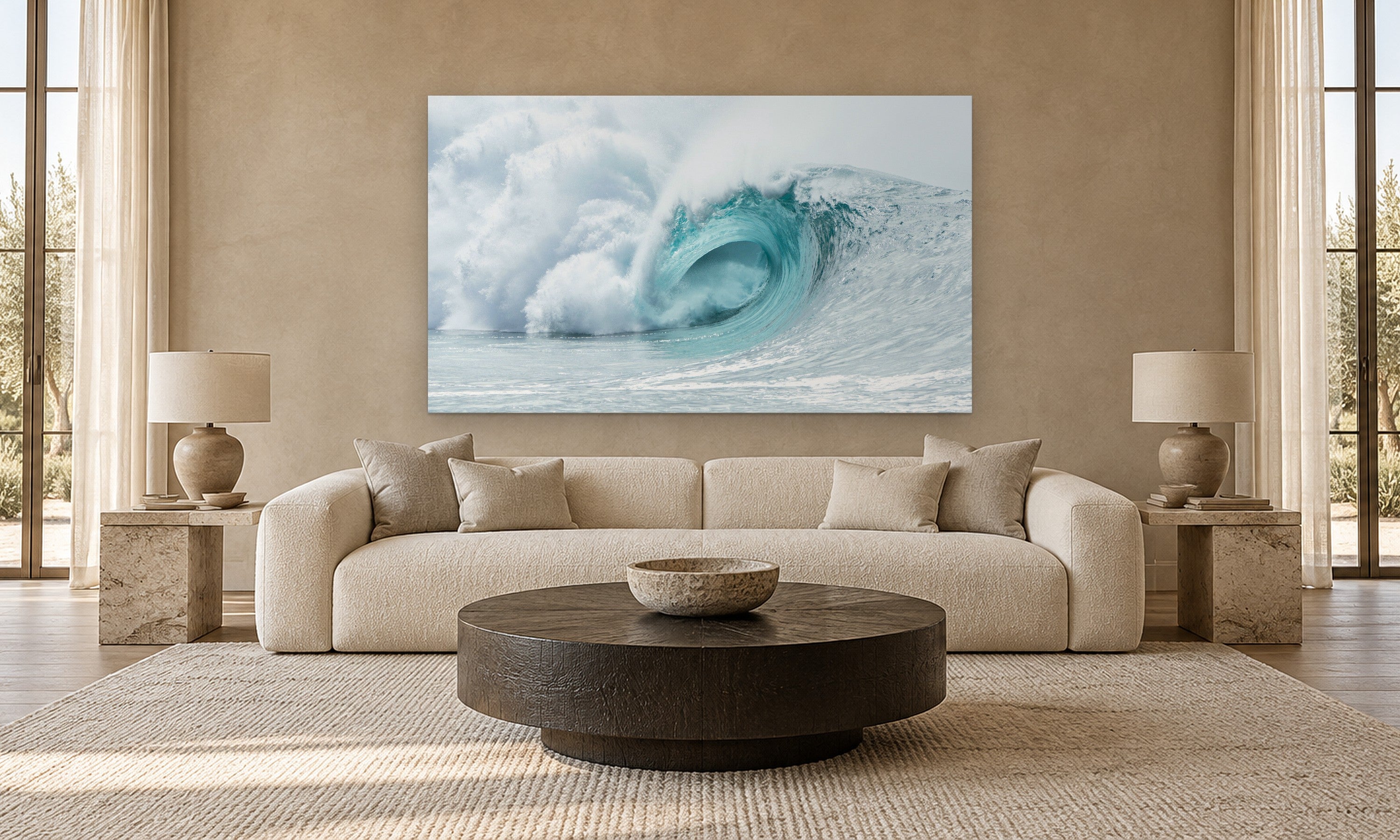 White Wisp by Aaron Chang, shown in a modern living room