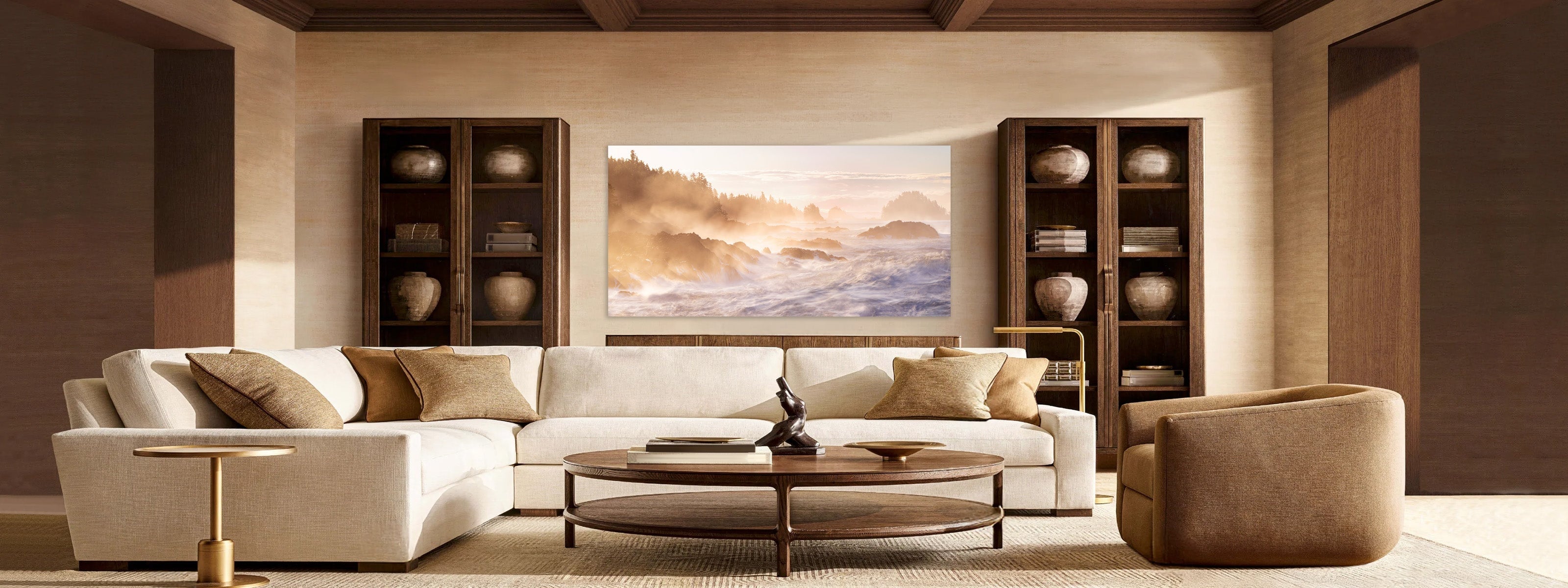 Wild at Heart by Aaron Chang, shown in a living room with display cabinets