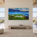 7th Hole by Aaron Chang, shown in a gallery loft
