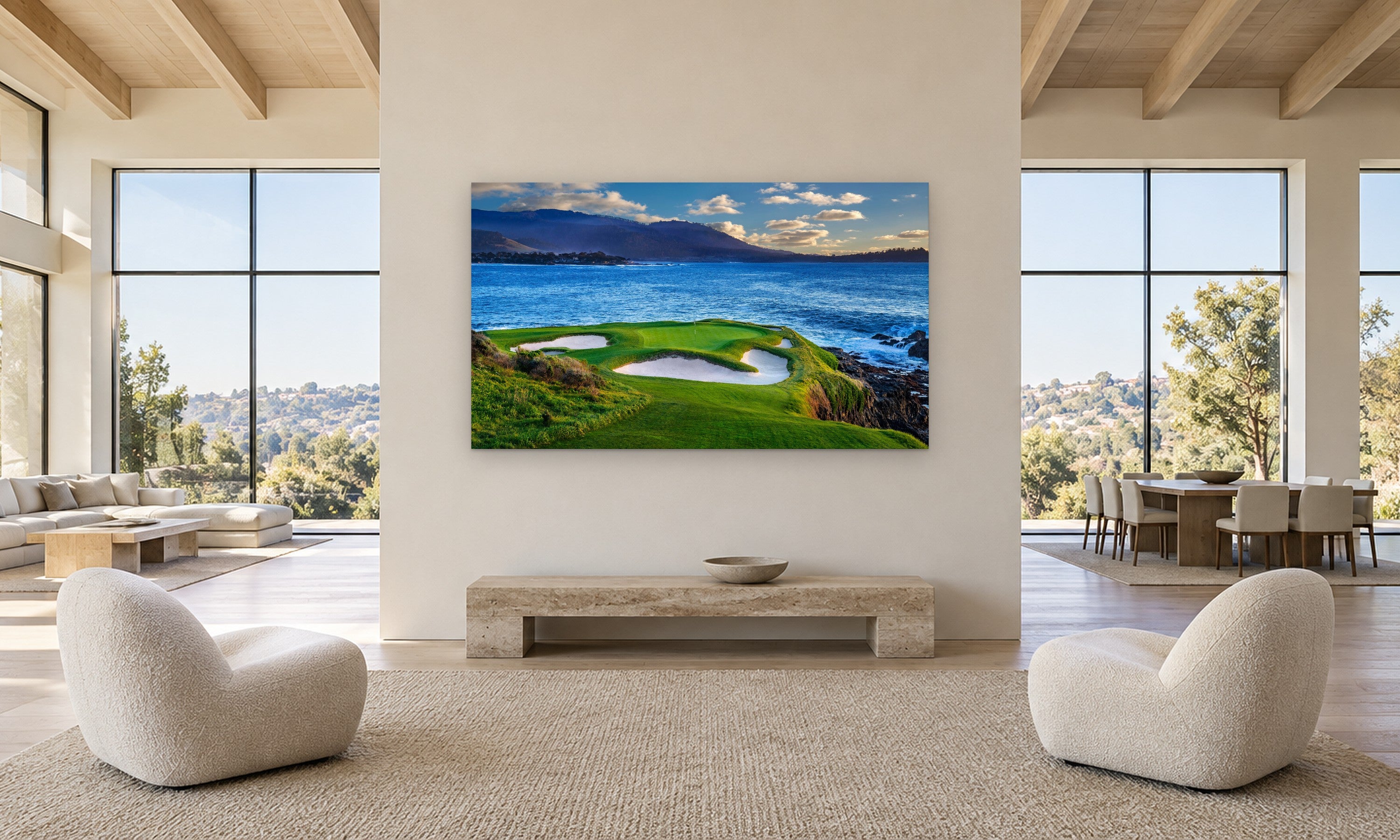 7th Hole by Aaron Chang, shown in a gallery loft