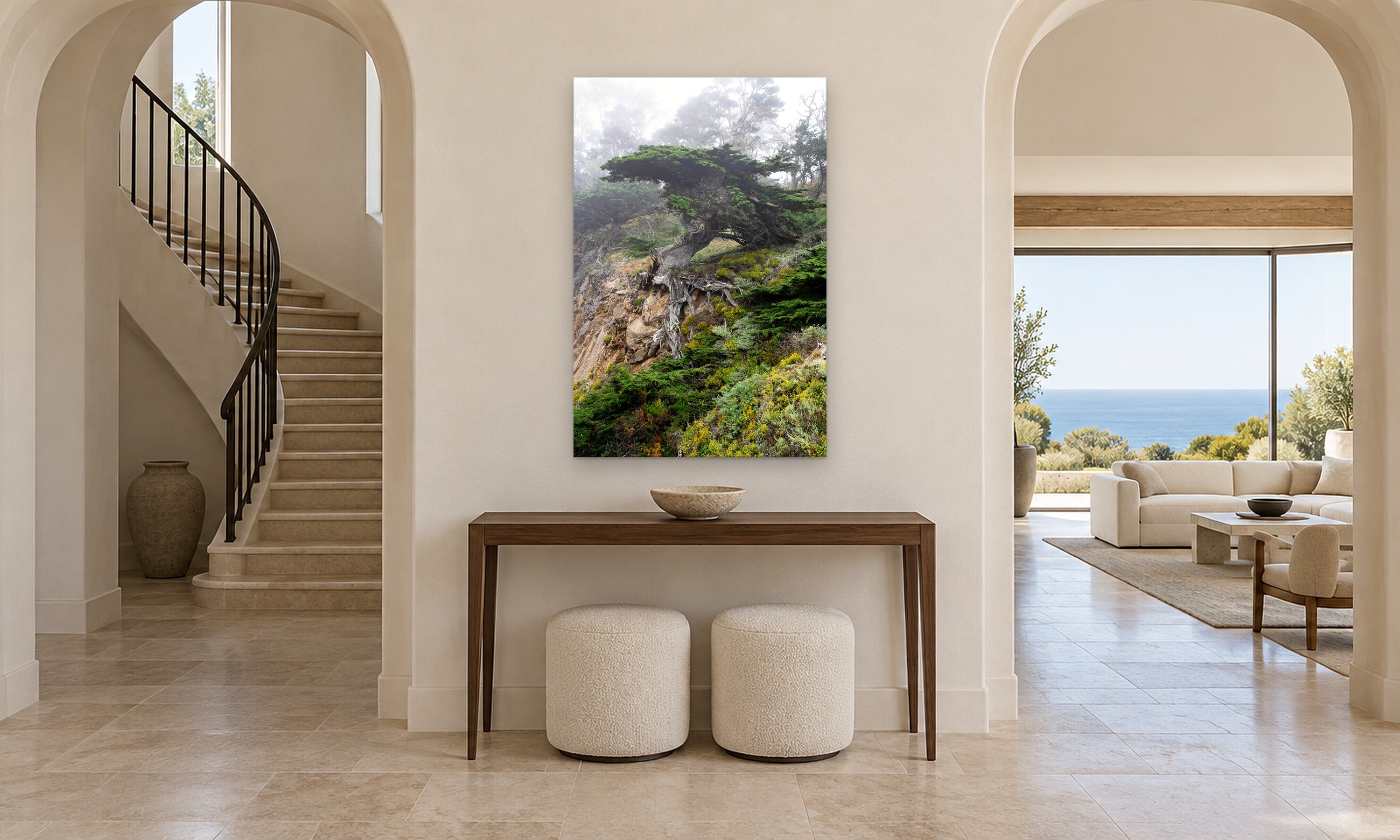 Awakening by Aaron Chang, shown in an arched entry hall