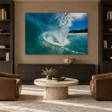 Carmel Blue by Aaron Chang, shown in a library