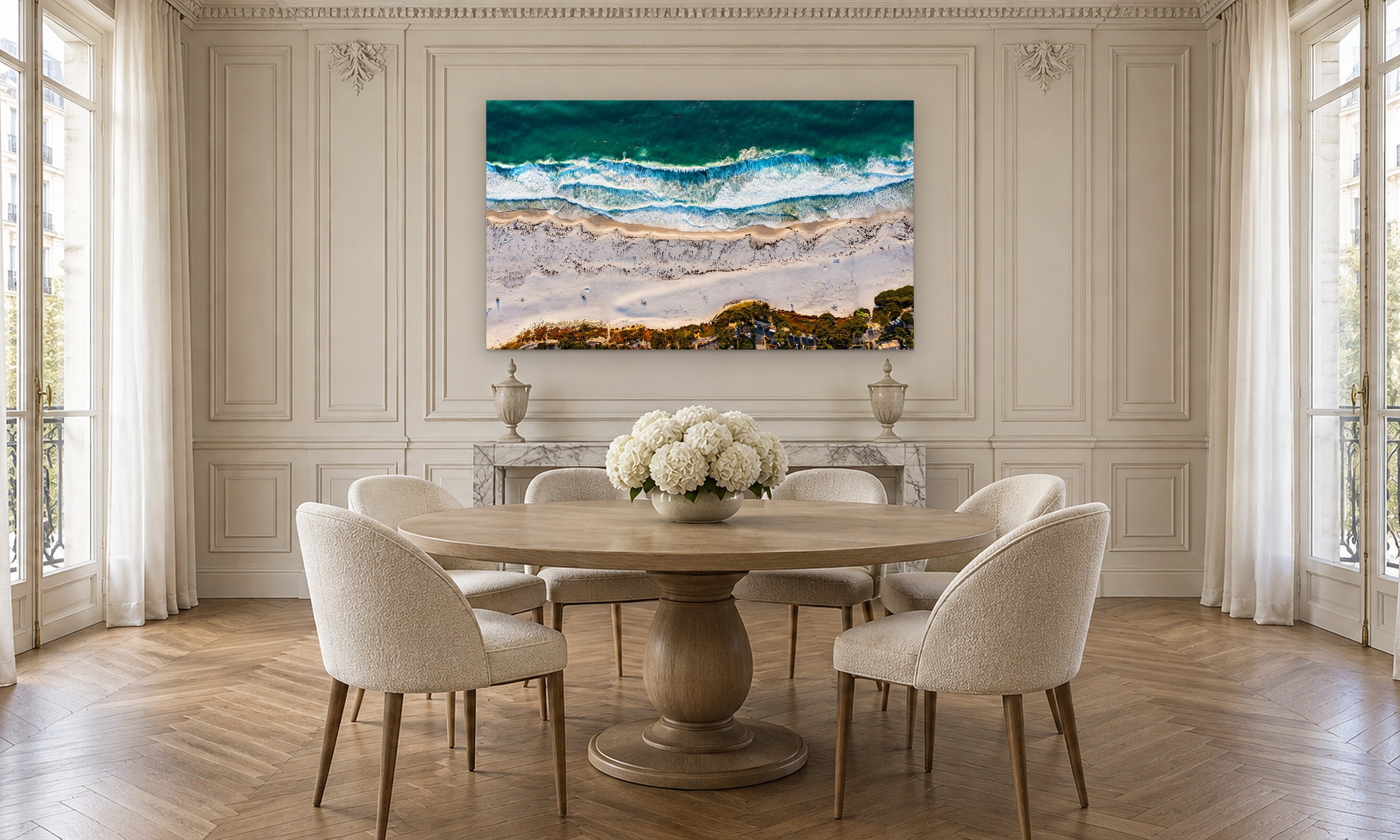 Carmel Coast by Aaron Chang, shown in a Parisian dining room