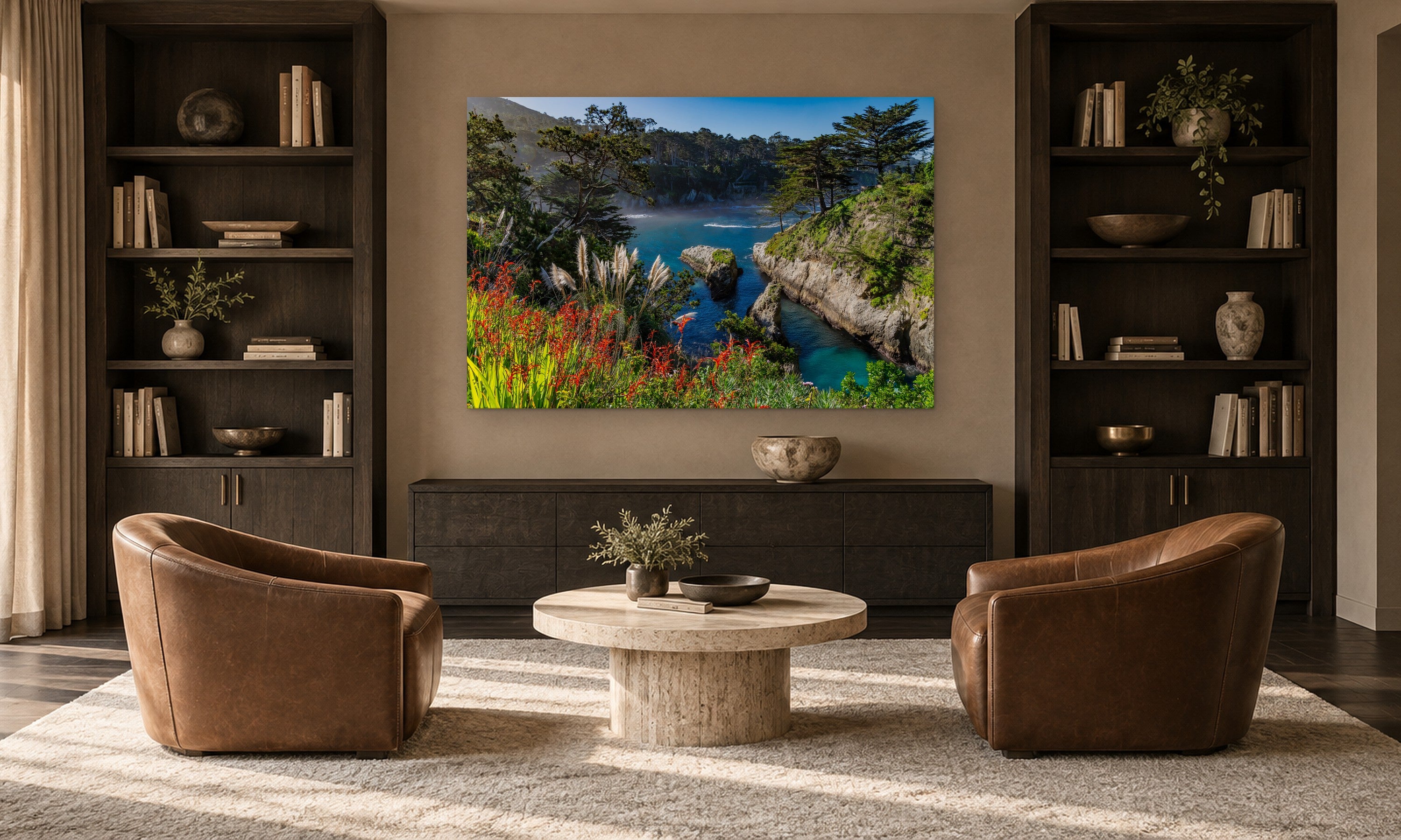 Carmel Highlands by Aaron Chang, shown in a library