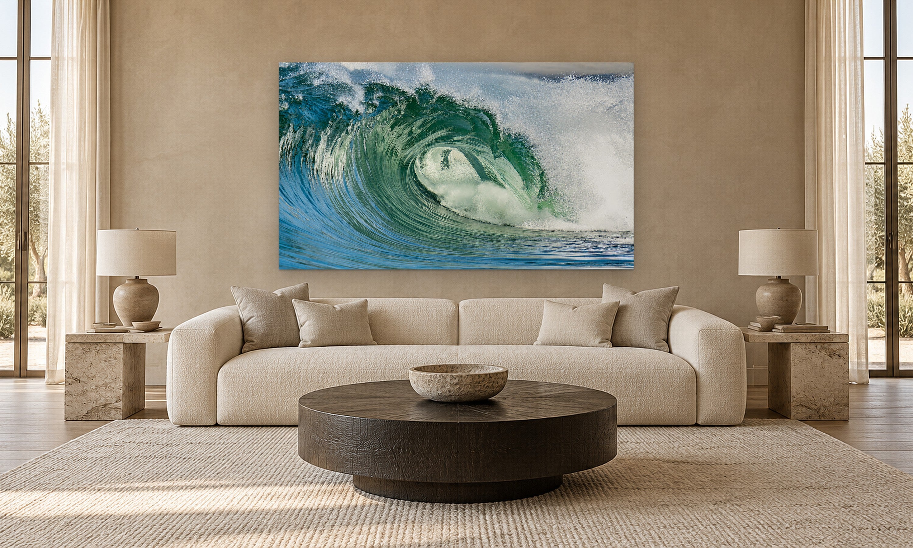 Carmel Jade by Aaron Chang, shown in a modern living room