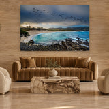 Carmel River Reserve by Aaron Chang, shown in a hotel lobby