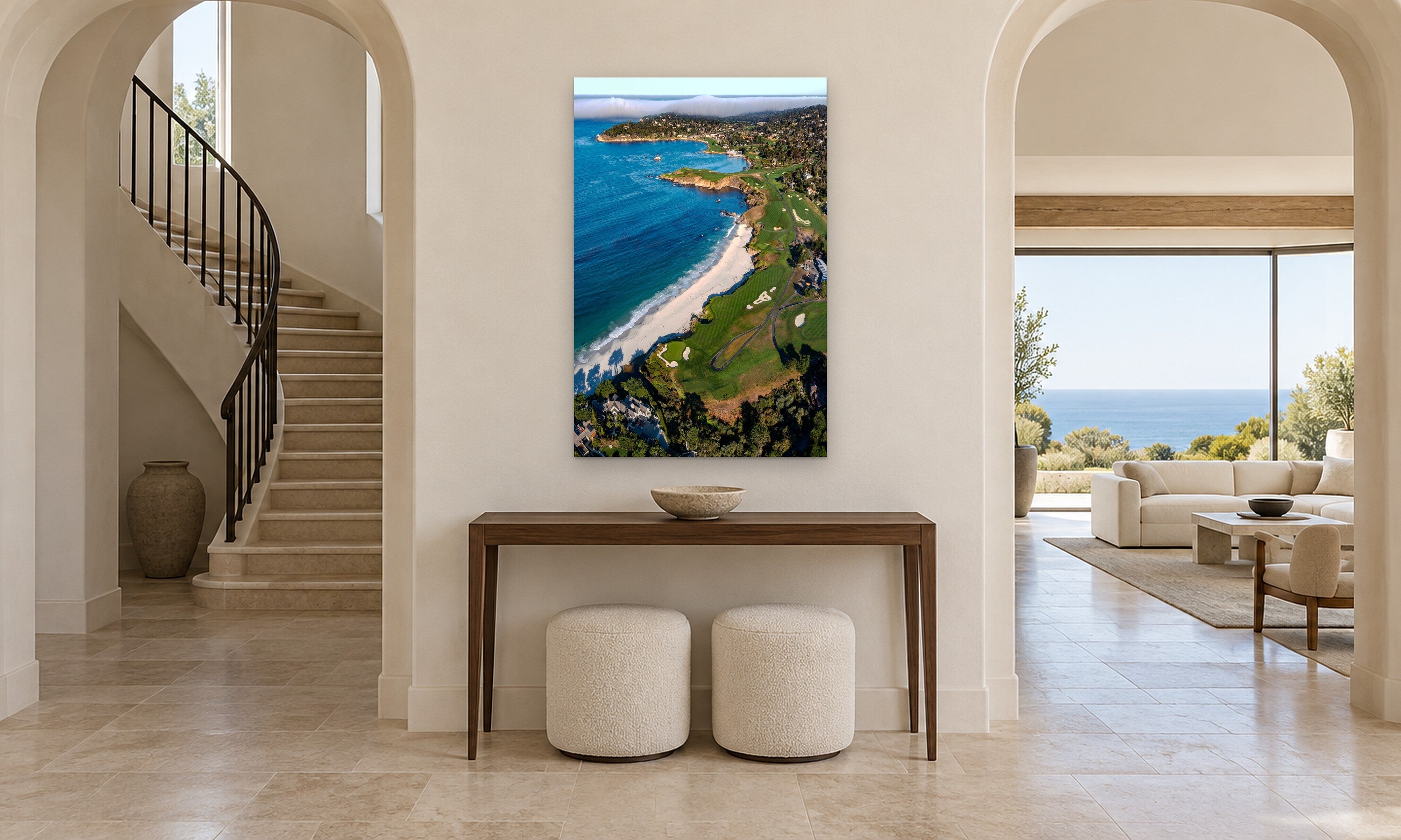 Coastal Links by Aaron Chang, shown in an arched entry hall