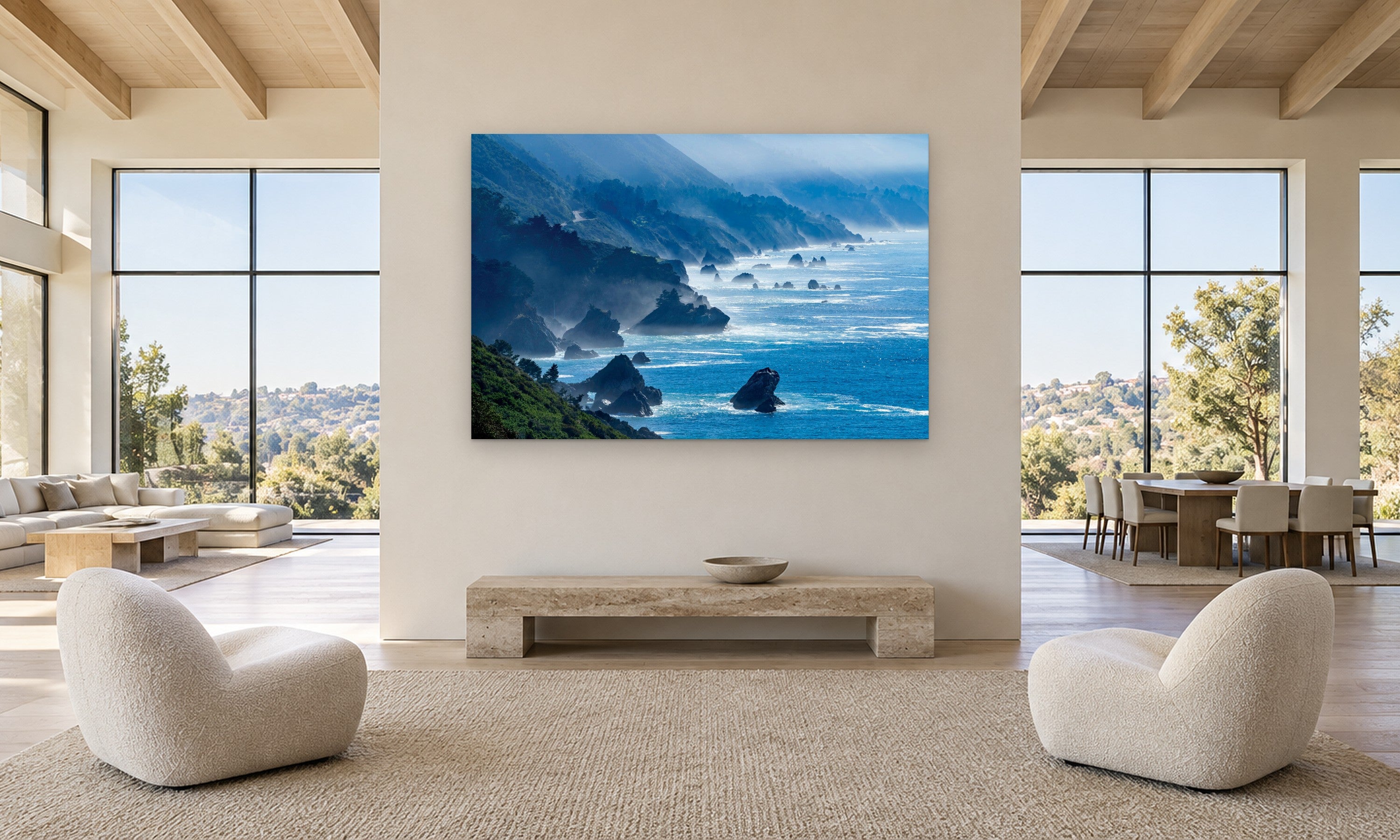 Jagged Coast by Aaron Chang, shown in a gallery loft