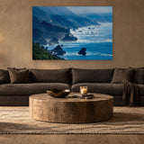 Jagged Coast by Aaron Chang, shown in a warm modern living room