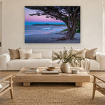 Sunrise Carmel Beach by Aaron Chang, shown in an ocean-view great room