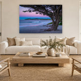 Sunrise Carmel Beach by Aaron Chang, shown in an ocean-view great room