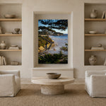 Surf Session by Aaron Chang, shown in a living room with a plaster niche