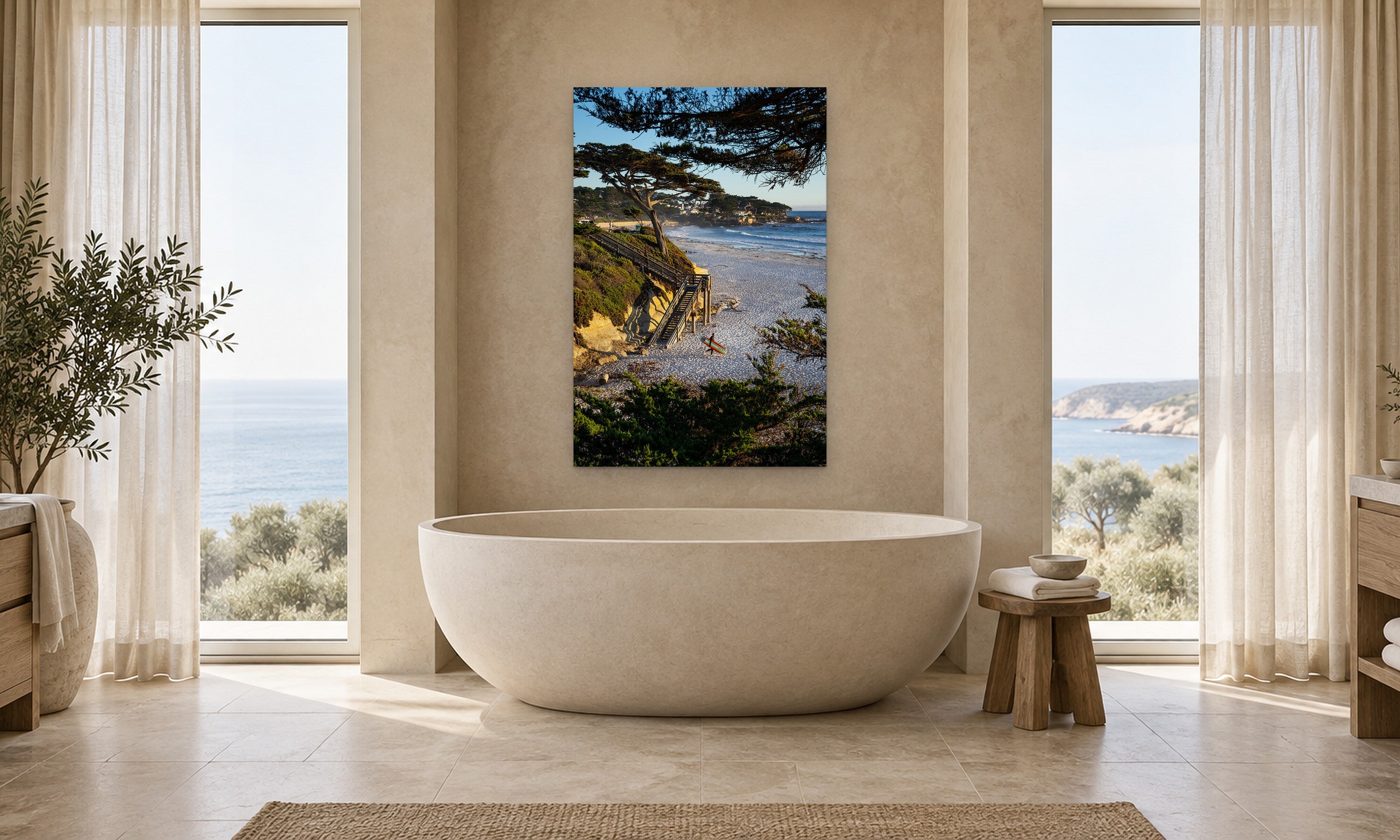 Surf Session by Aaron Chang, shown in a spa bathroom