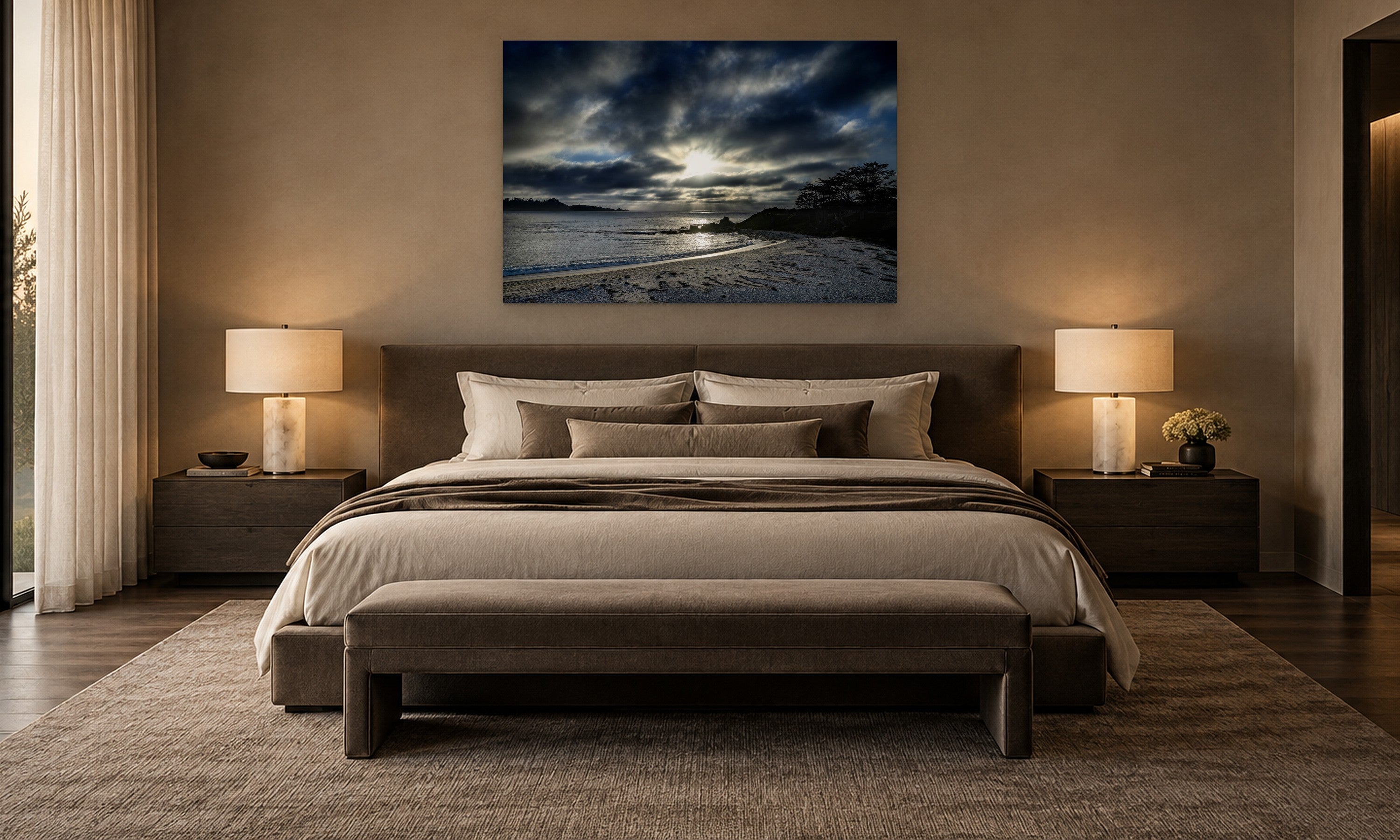 Transcendence by Aaron Chang, shown in an elegant bedroom