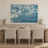 White Water Horses by Aaron Chang, shown in a coastal dining room