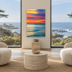 Pastel Swell by Aaron Chang, shown in a living room with ocean windows