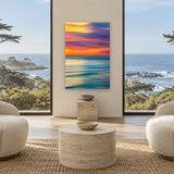 Pastel Swell by Aaron Chang, shown in a living room with ocean windows