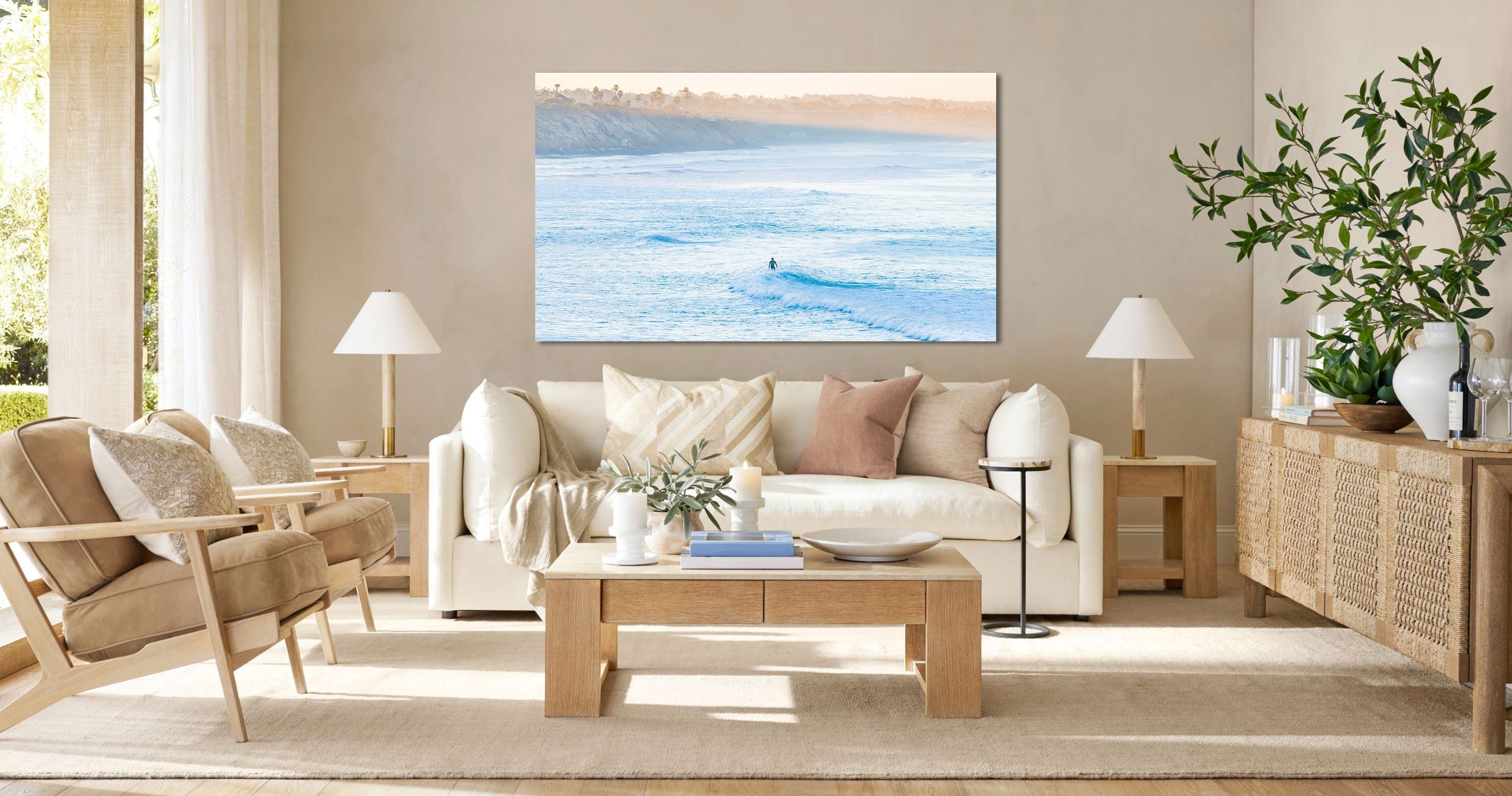 Momentum by Aaron Chang, shown in an indoor-outdoor living room