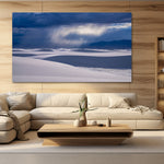 Dune Rain by Aaron Chang shown framed on a wall in a room setting