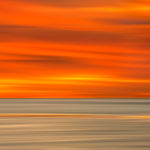 Hope Rising by Aaron Chang - orange and gold sunset over the ocean, Everyday Art metal print