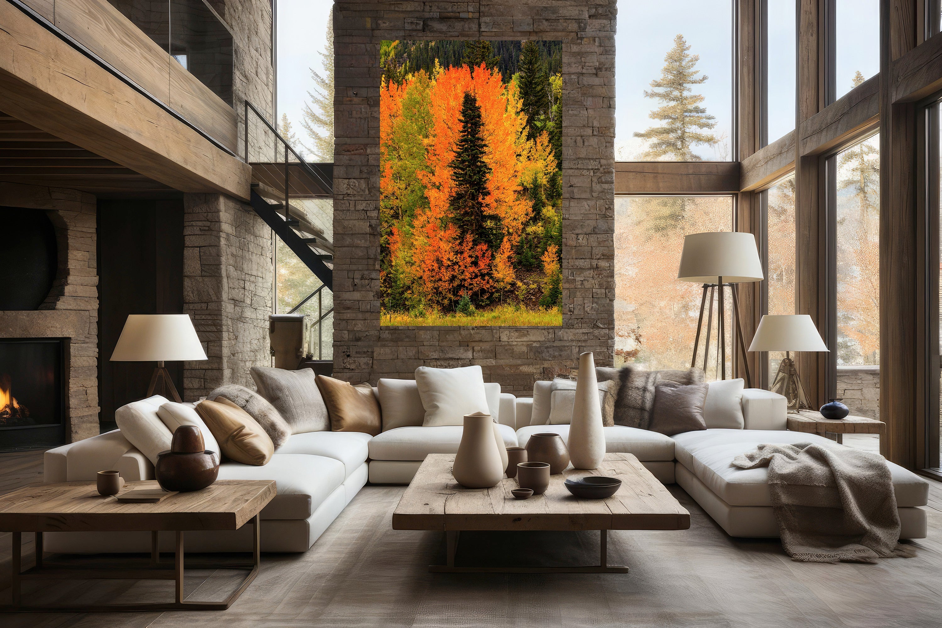 Embrace fine art print shown in a living room