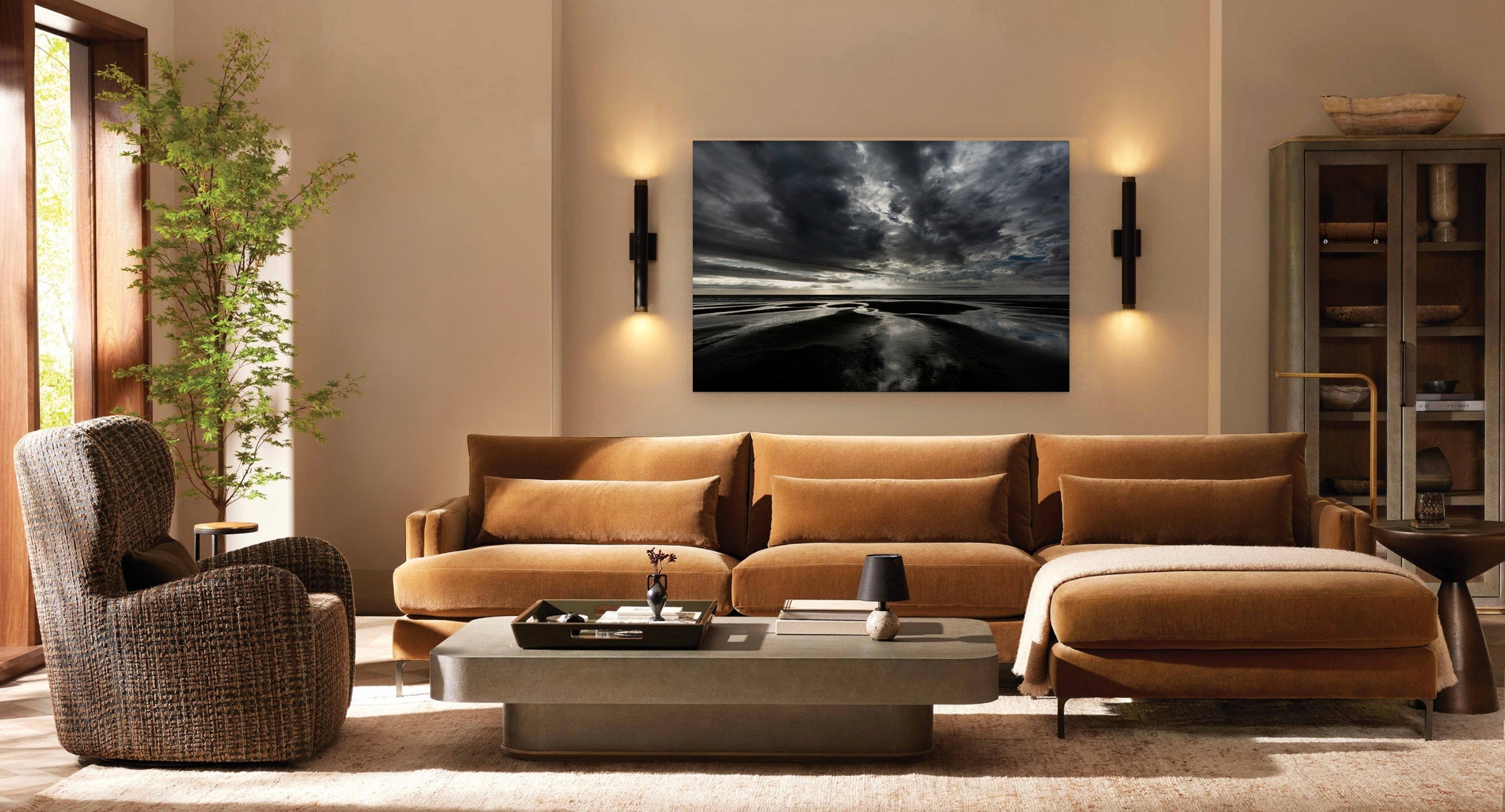 Silver Lining by Aaron Chang, shown in a grand living room