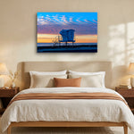 Lifeguard Tower 54" x 36" wall art in a modern bedroom