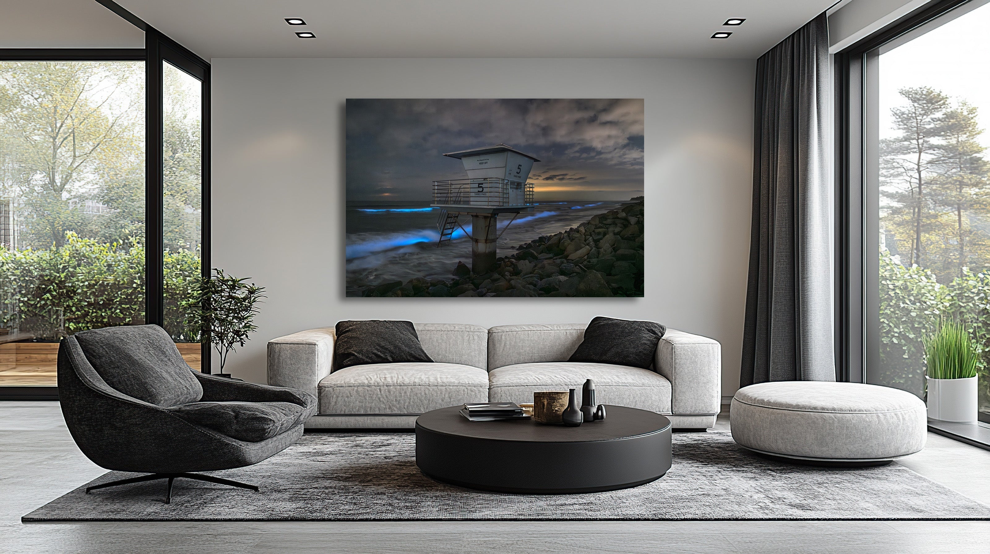 Midnight Blue by Aaron Chang, shown in a living room