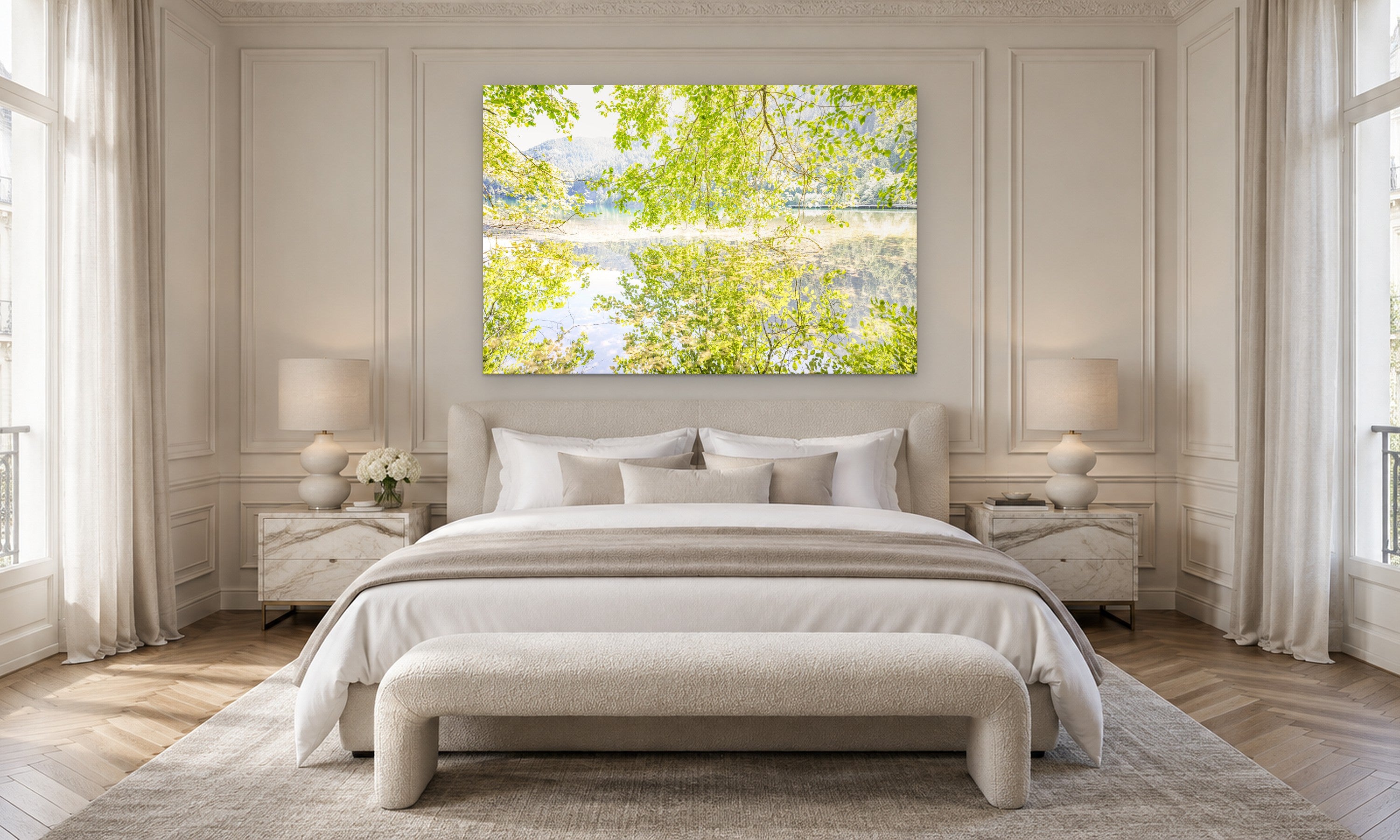 Monet by Aaron Chang, shown in a Parisian bedroom