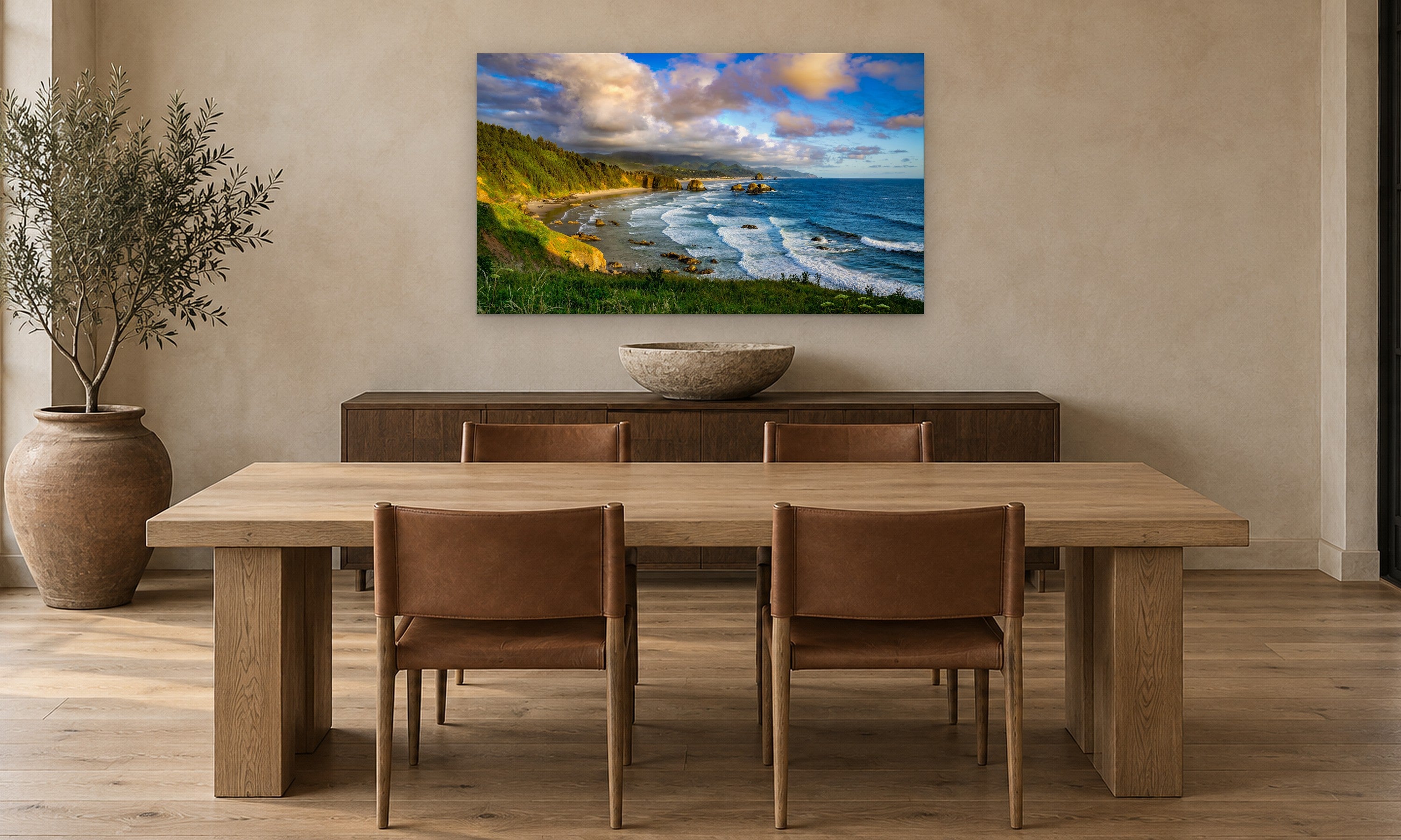 The Offering by Aaron Chang, shown in a modern dining room