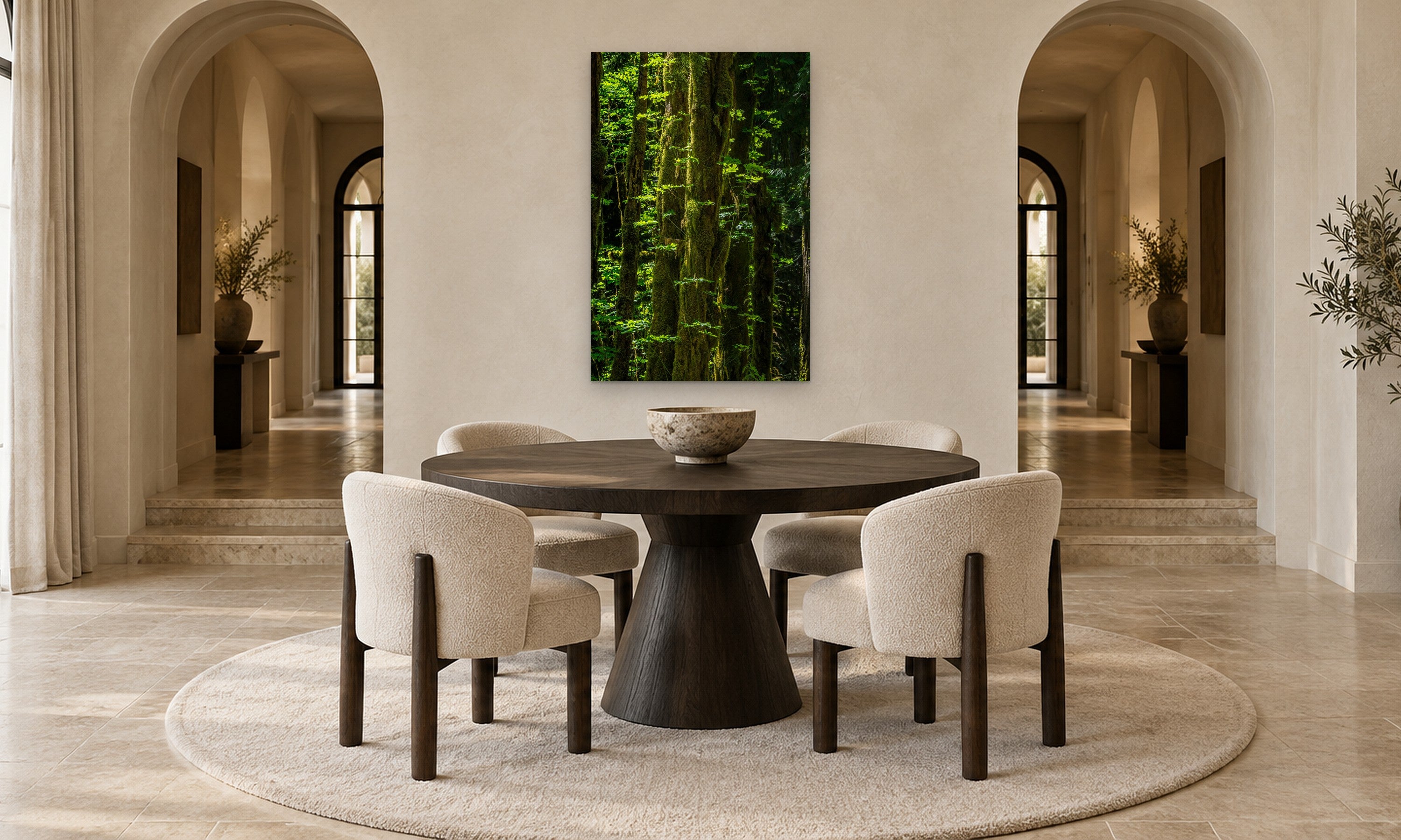Flourish by Aaron Chang, shown in an arched dining room